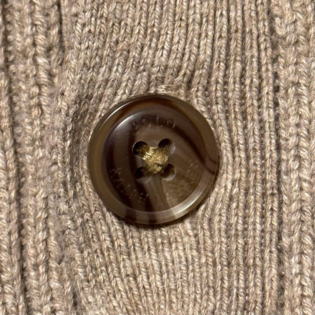 【現行タグ】ポロラルフローレン カーディガン ケーブル編み 刺繍ポニーロゴ L