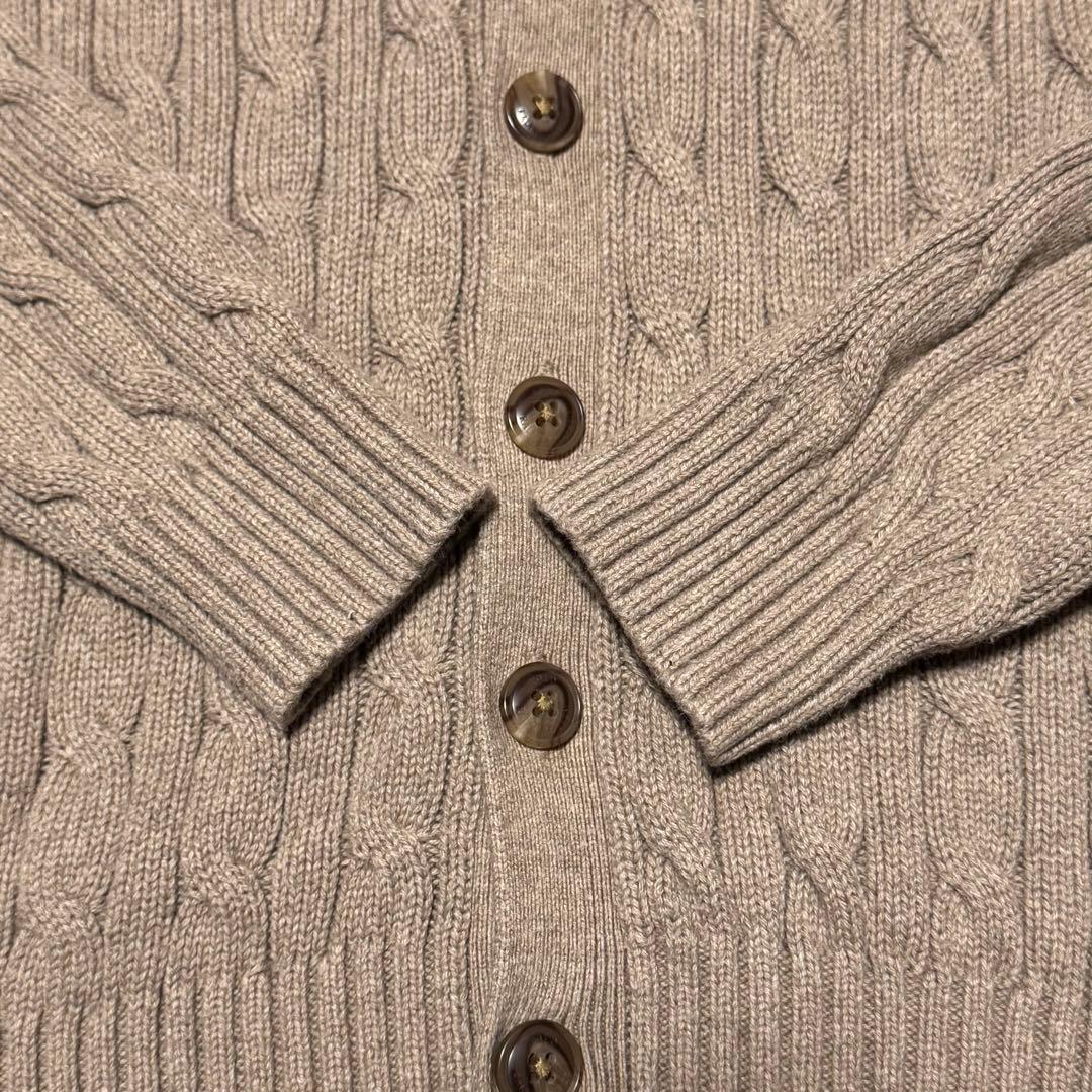 【現行タグ】ポロラルフローレン カーディガン ケーブル編み 刺繍ポニーロゴ L