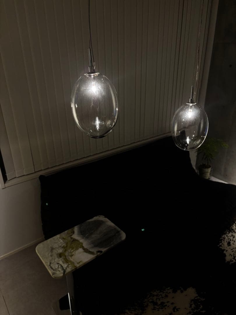 【希少】ルミナベッラ ガラス ペンダントライト 2灯セット｜ヴィンテージ高級照明