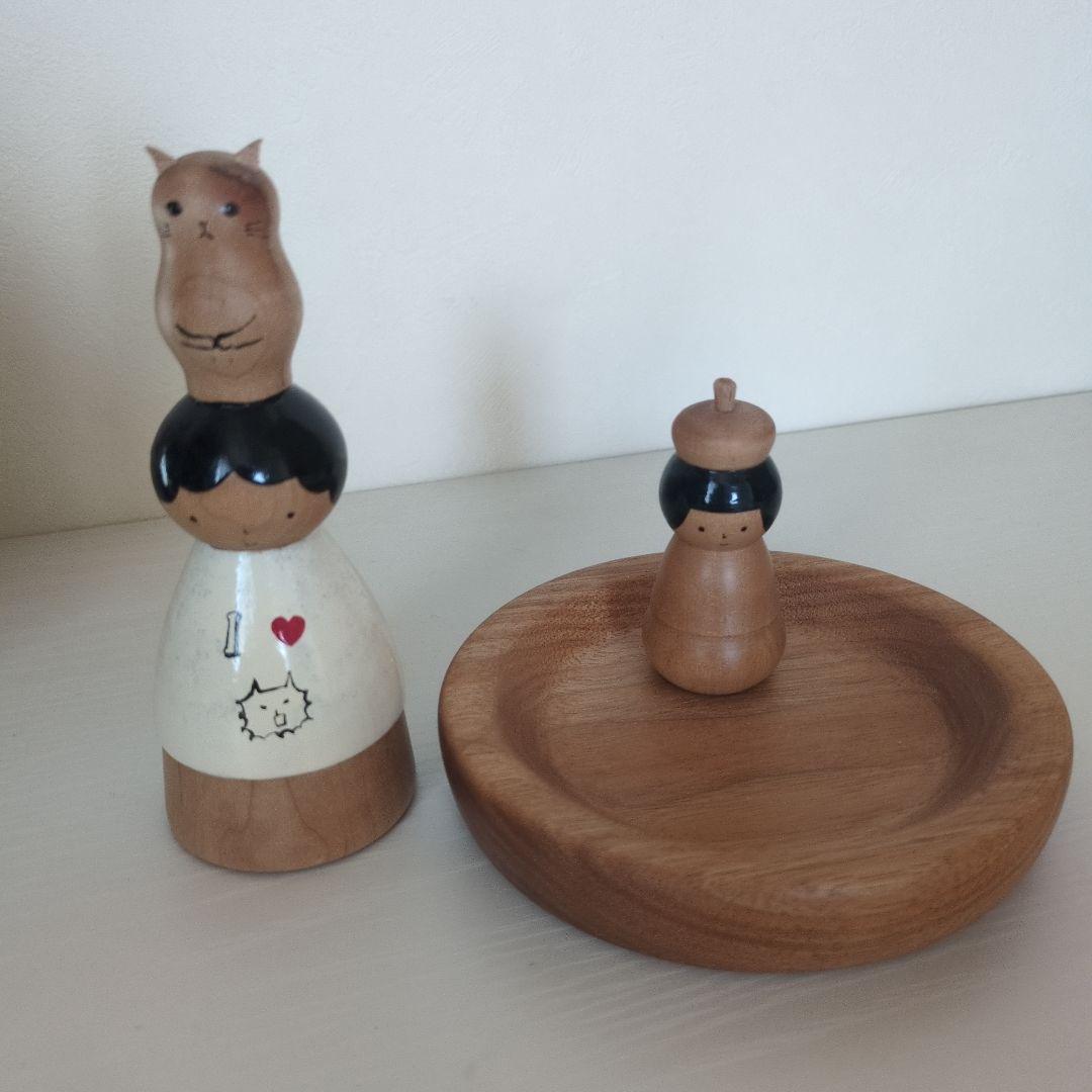 【美品 レア】ほろほろ人形　木製人形 　アクセサリートレイ　2セット