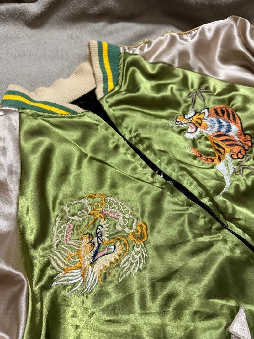 90s vintage 別珍 ２面用 ワシ 龍 日本 スカジャン unisex