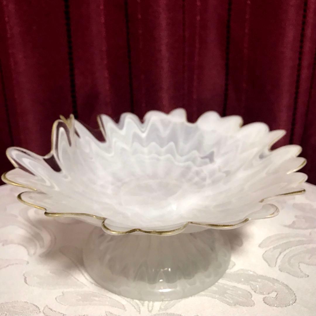 デザインガラスのコンポート☆フランス製　新品未使用品‼️