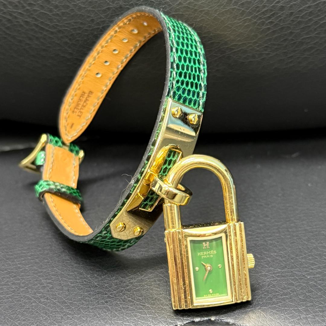 超美品 HERMES ケリーウォッチ クォーツリストウォッチ リザード
