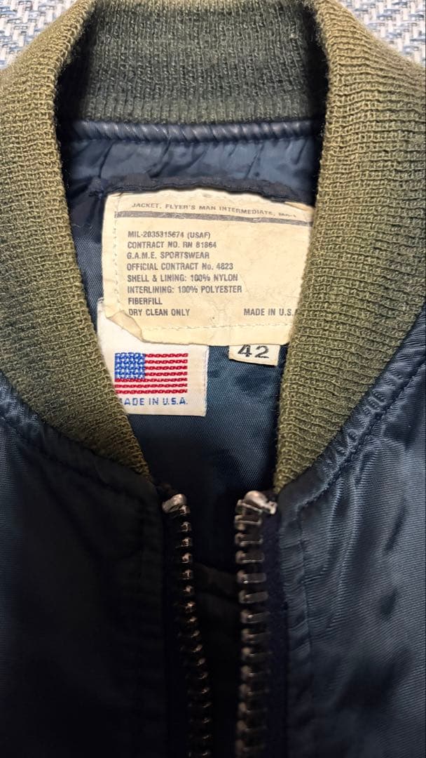 70’s MA-1 USA製 GAME SPORTSWEAR社 サイズ: 42