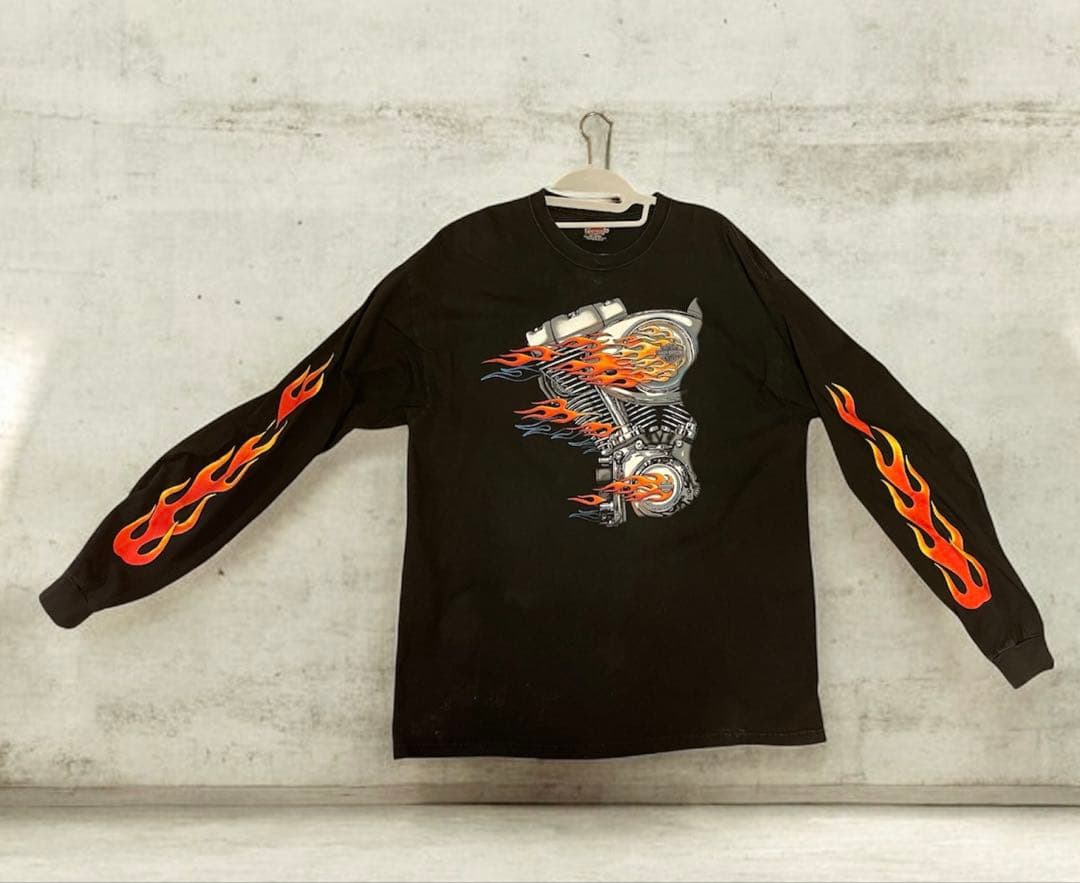 値下げ　Harley-Davidson 長袖カットソー ブラック