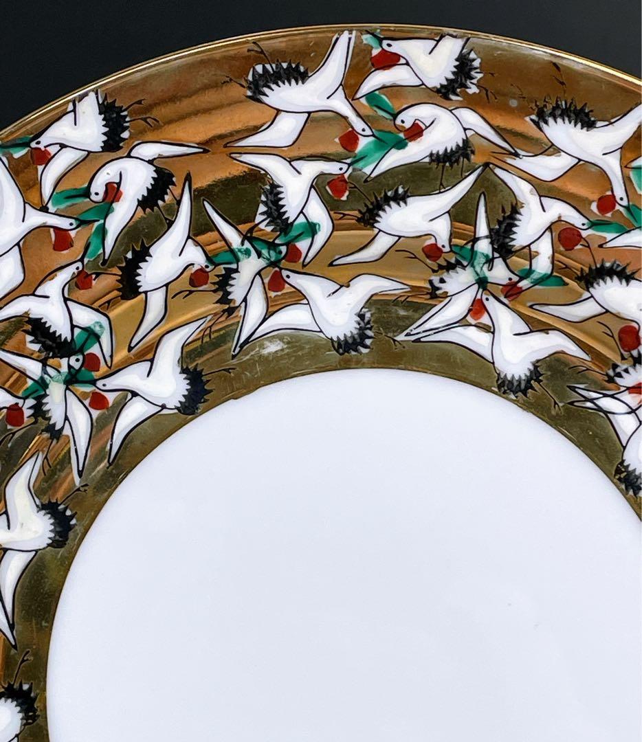 【希少】九谷焼 1000クレーン 鶴 シュガーボウル クリーマー 皿 プレート