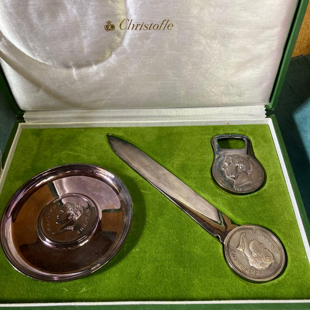 激レア　クリストフル　NAPOLEON　ペーパーナイフ　トレイ　栓抜き　銀仕上