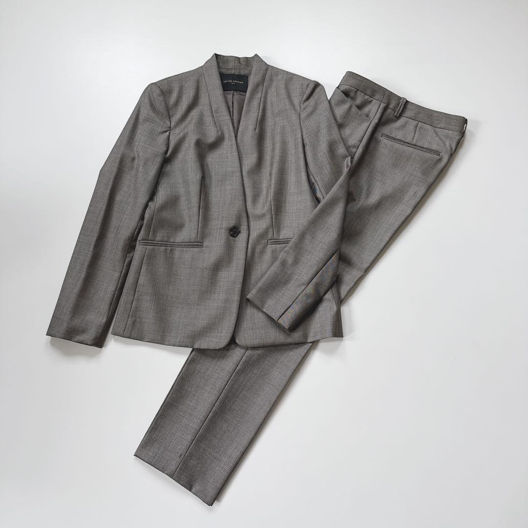 近年 ユナイテッドアローズ カノニコ パンツスーツ ノーカラージャケット
