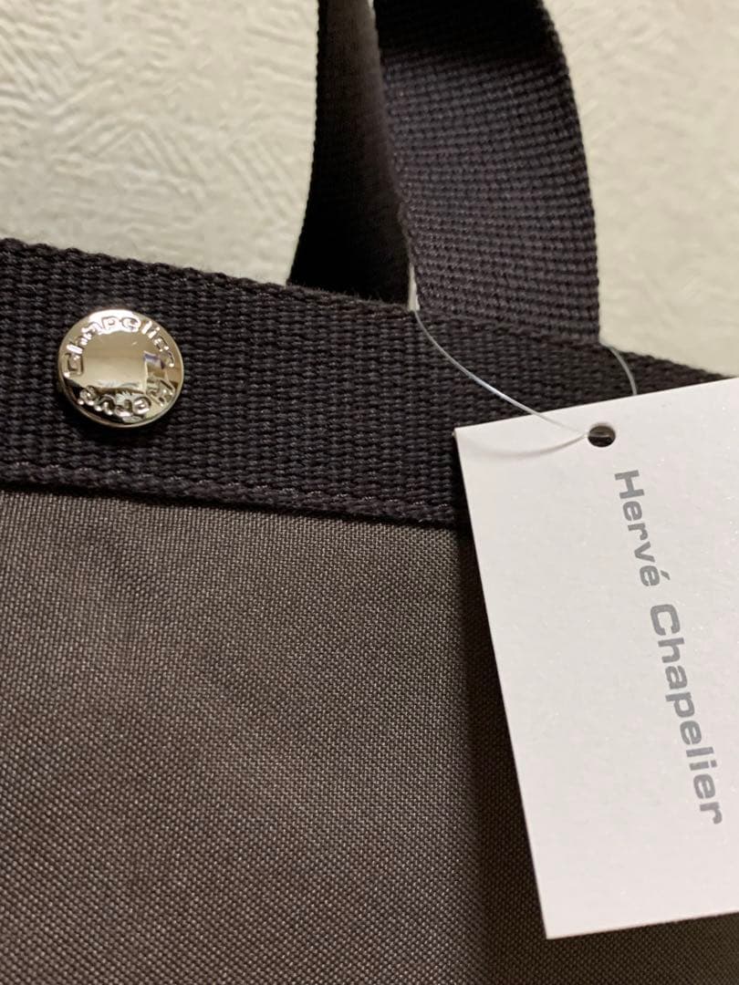 ジ*ン様 エルベシャプリエ 707c ノワール人気色モカ　舟形 トートバッグ M