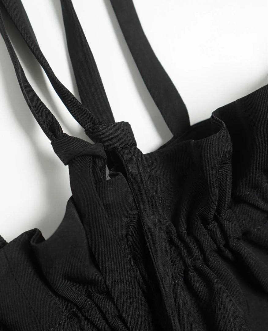 ＜SACRA＞アセテートツイル オールインワン　ブラック　サロペット
