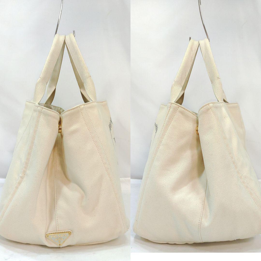 【希少・美品】プラダ カナパL トートバッグ キャンバス A4可 白