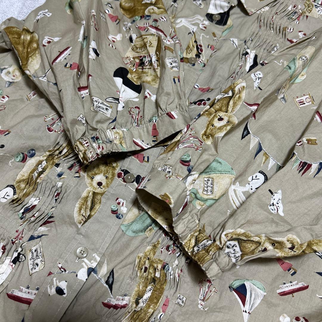 PINK HOUSE プリント柄 半袖シャツ　動物プリント　ベージュ