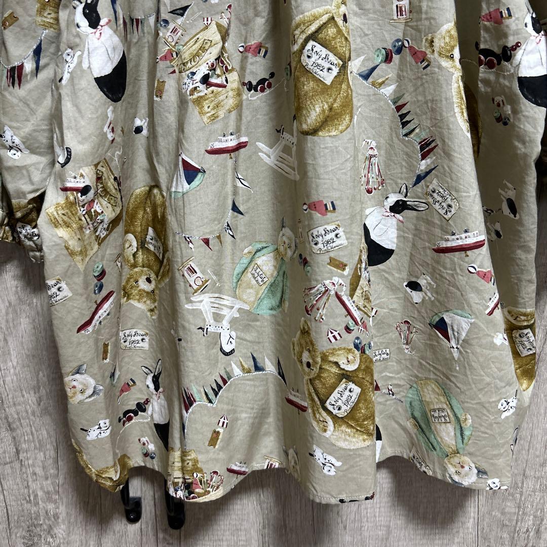 PINK HOUSE プリント柄 半袖シャツ　動物プリント　ベージュ