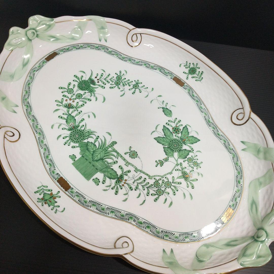 ヘレンド インドの華 大型40cm オーバル ディッシュ パーティ トレイ