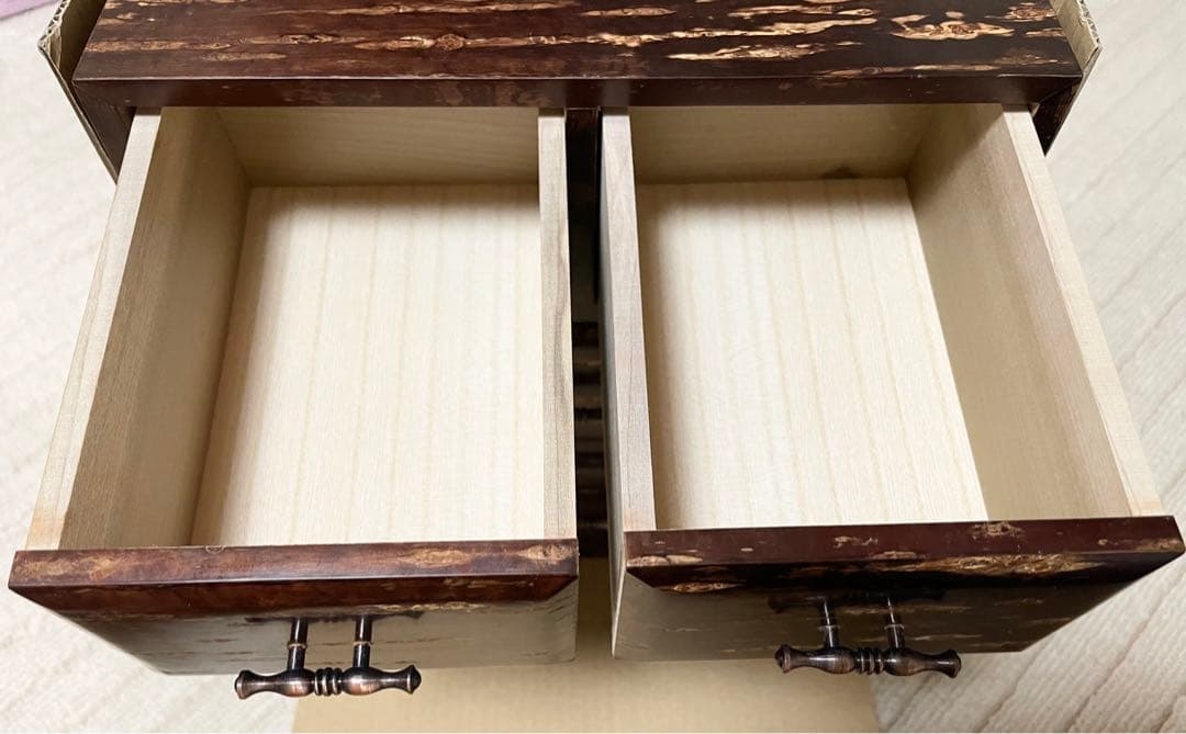 樺細工　三段棚　未使用品