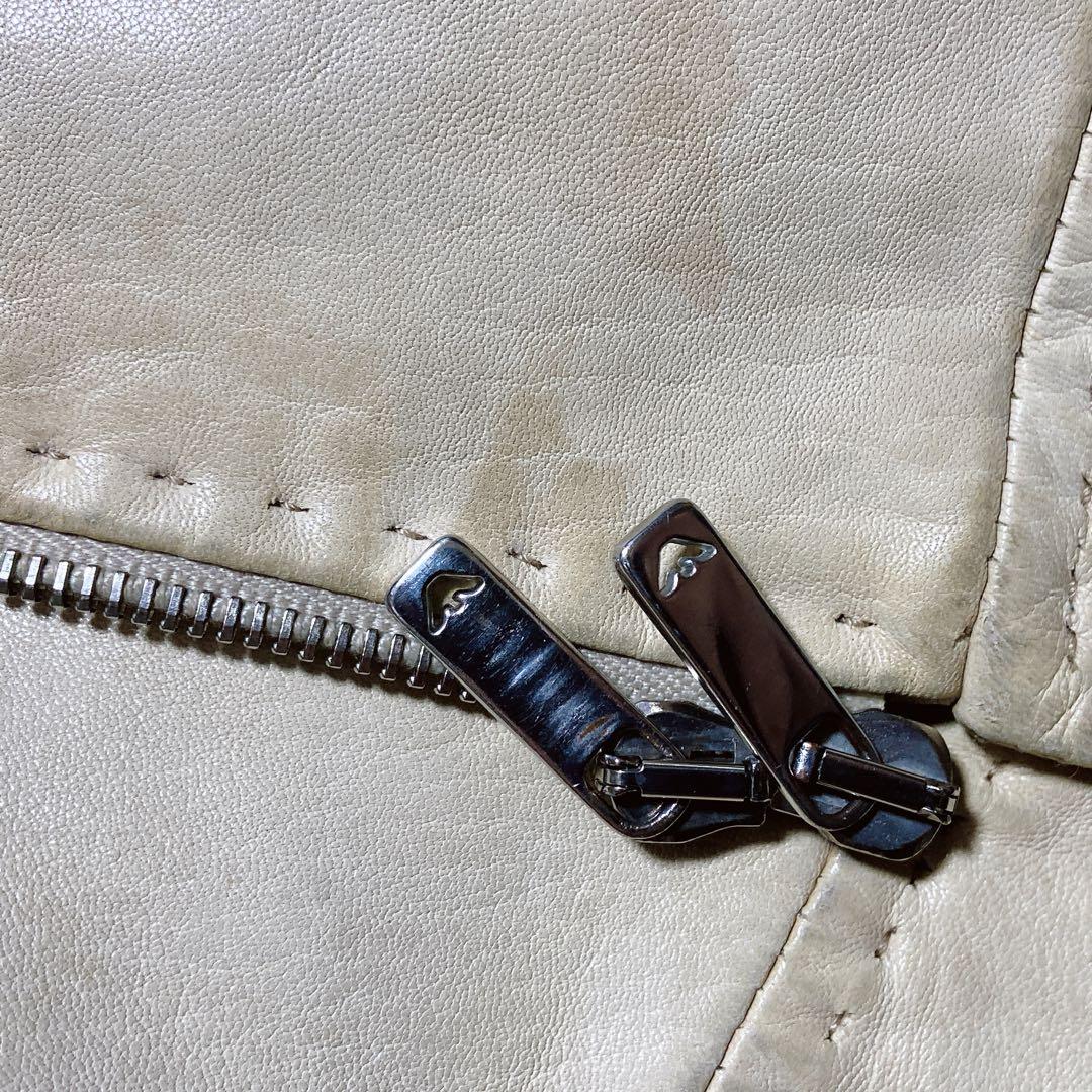 エンポリオアルマーニ　シングルライダースジャケット　ダブルジップ　ロゴジップ