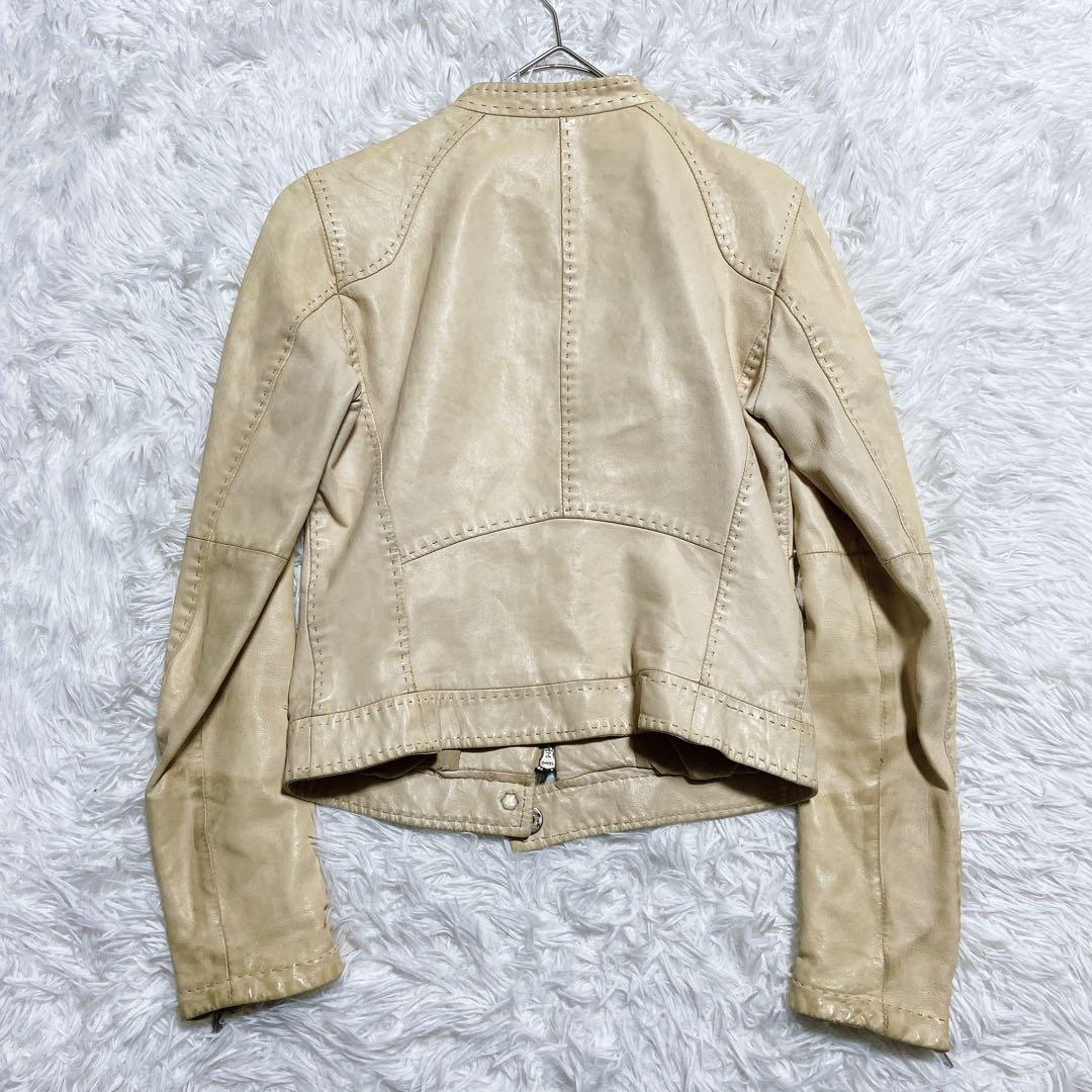 エンポリオアルマーニ　シングルライダースジャケット　ダブルジップ　ロゴジップ