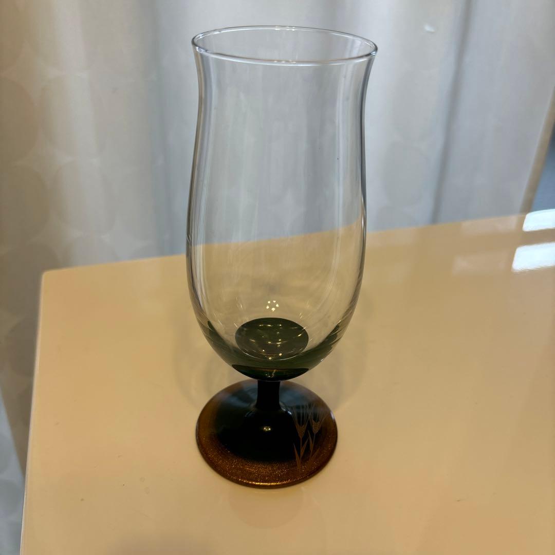 金城一国斎作 赤と緑のゴブレットグラス(新品)-2脚売り