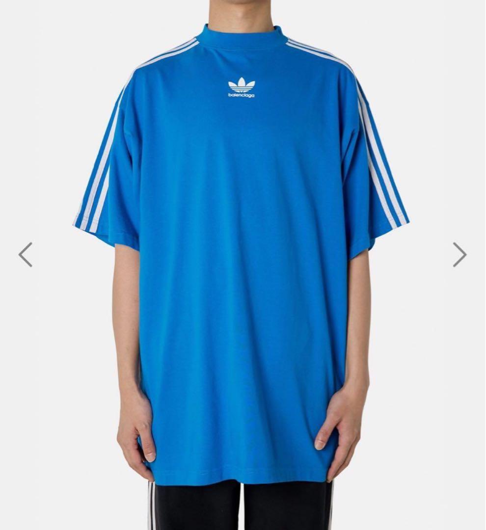 【美品】バレンシアガ BALENCIAGA adidas ブルーTシャツ