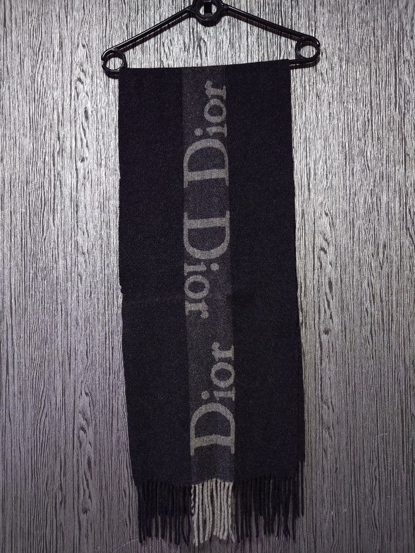 Dior♡デカロゴ♡マフラー♡黒/グレー♡男女兼用♡