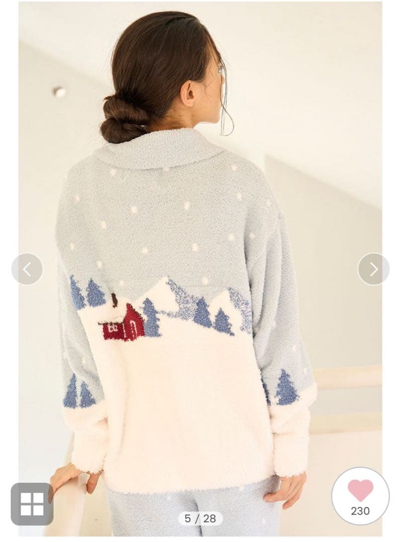 ジェラートピケ 【HOLIDAY】スキーベアジャガードカーディガン　ネイビー