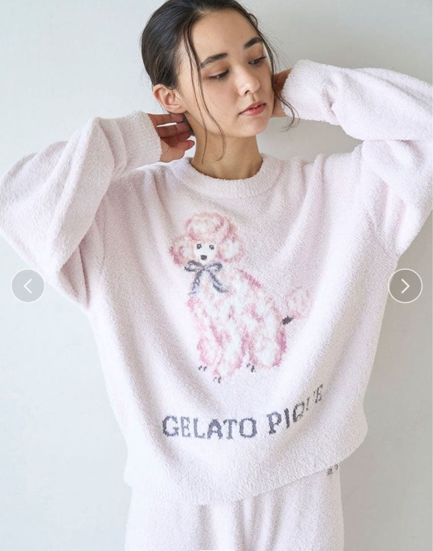 ジェラートピケ プードルジャガードプルオーバー&ロングパンツ