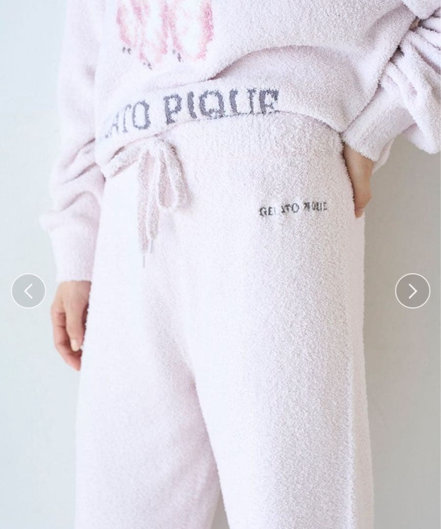 ジェラートピケ プードルジャガードプルオーバー&ロングパンツ