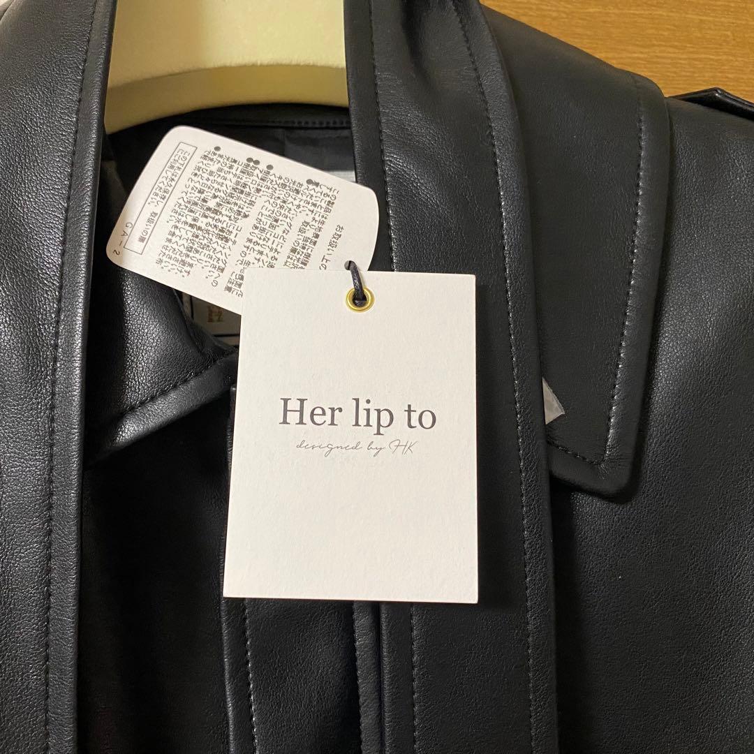 ジャケット・アウター Herlipto RibbonTie Faux Leather Jacket M