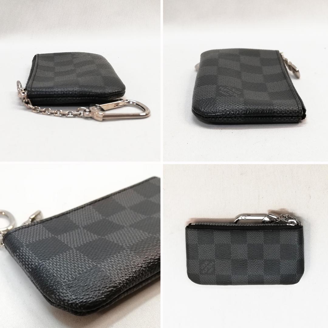 【美品】ルイヴィトン(ダミエ・グラフィット)ポシェット クレ キーケース ポーチ