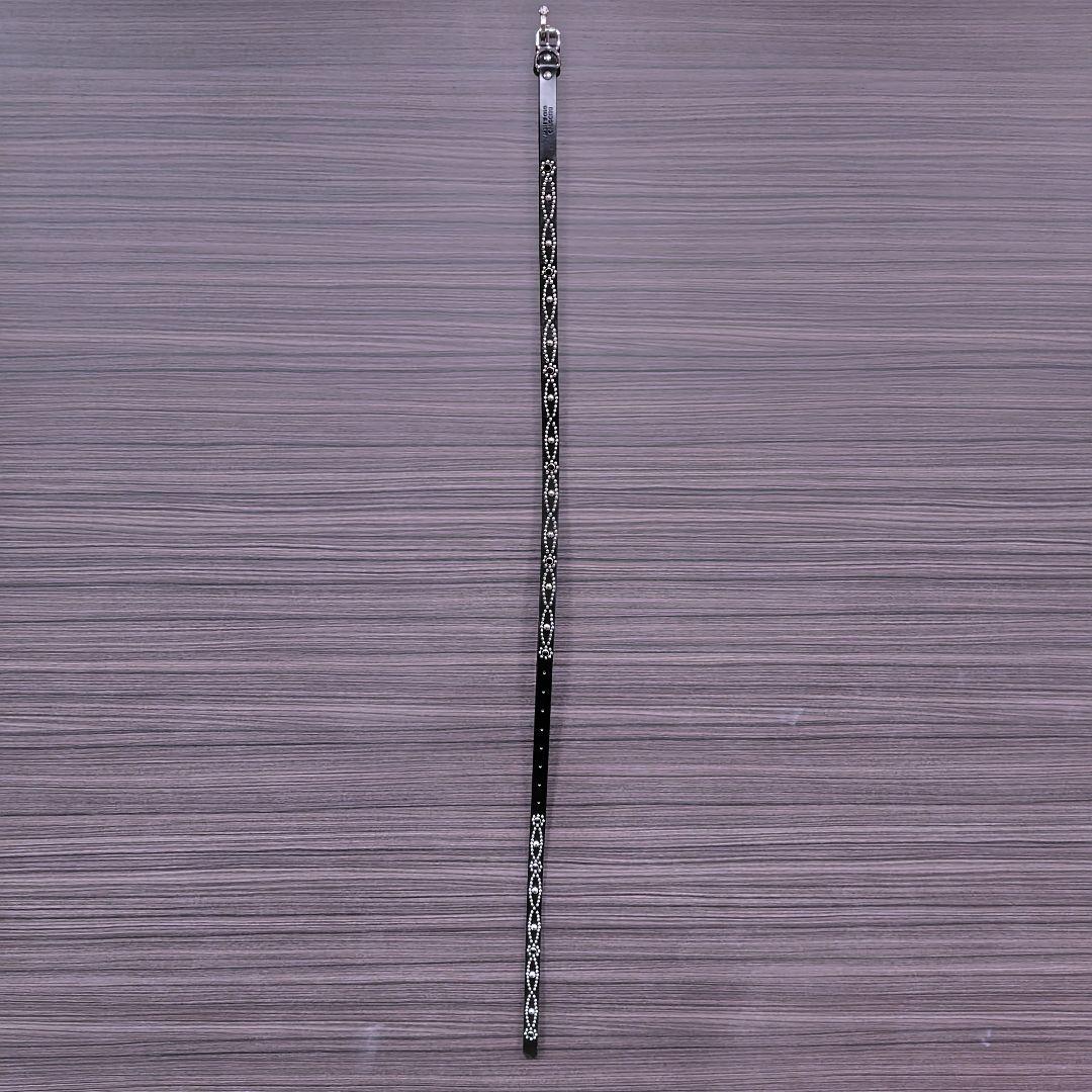 アイ黒■本革レザーフルスタッズナローベルト☆アメカジ古着ヴィンテージキムタク