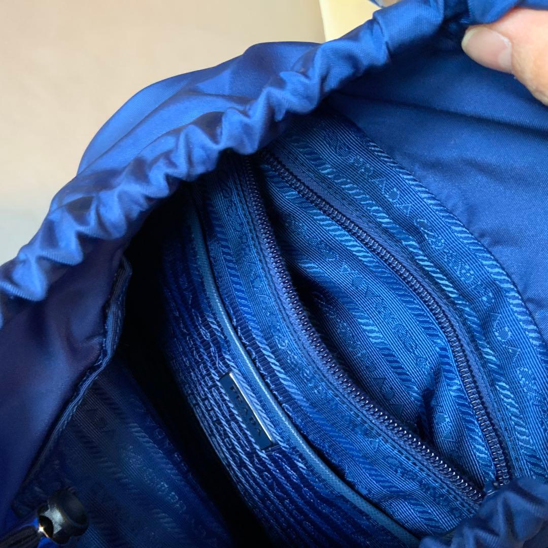 希少【PRADA】 ネイビー ナイロン バックパック 三角ロゴ