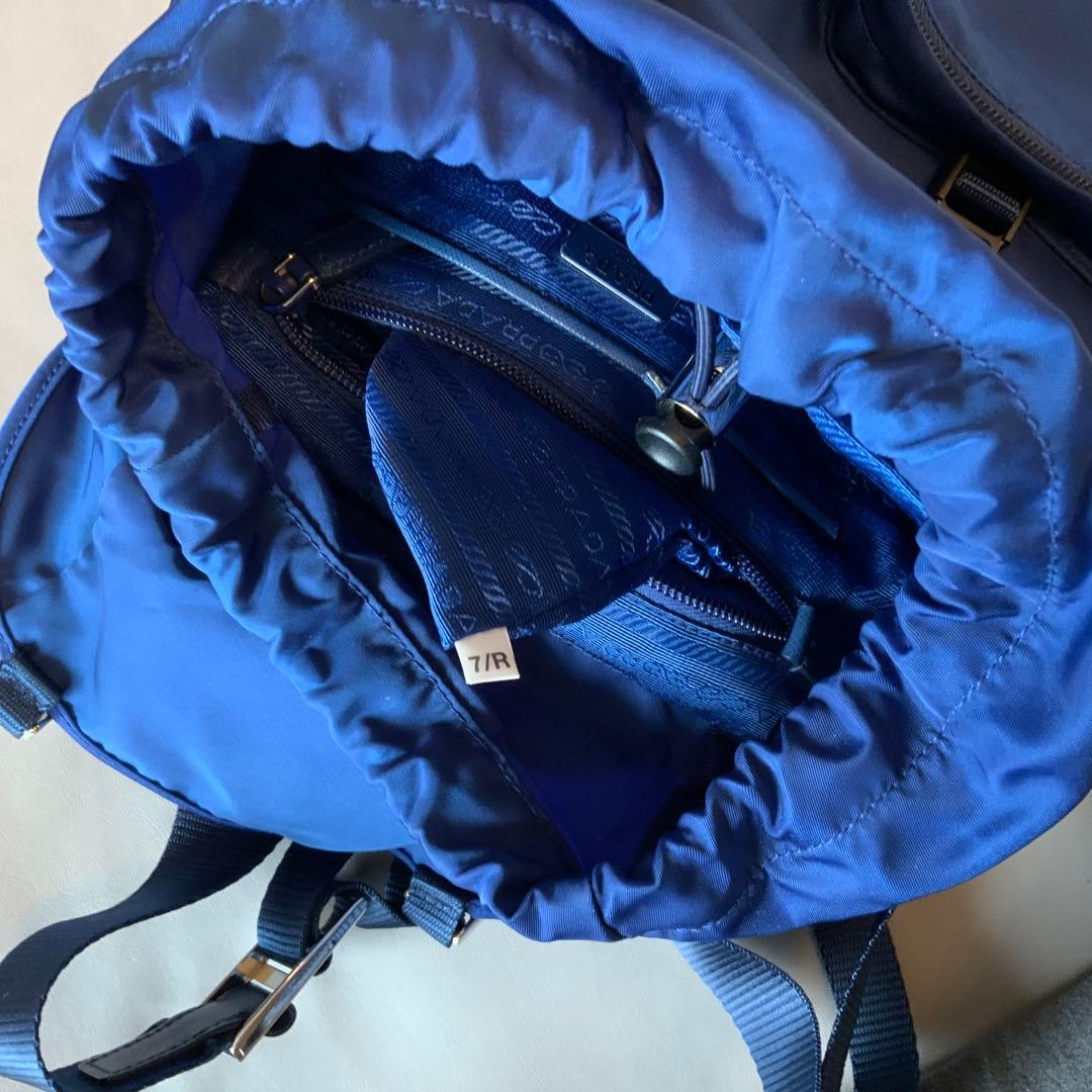 希少【PRADA】 ネイビー ナイロン バックパック 三角ロゴ