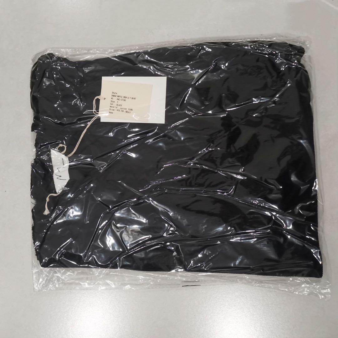 アンセルム DAMAGE WAFFLE カットソー 長袖Tシャツ 黒 １