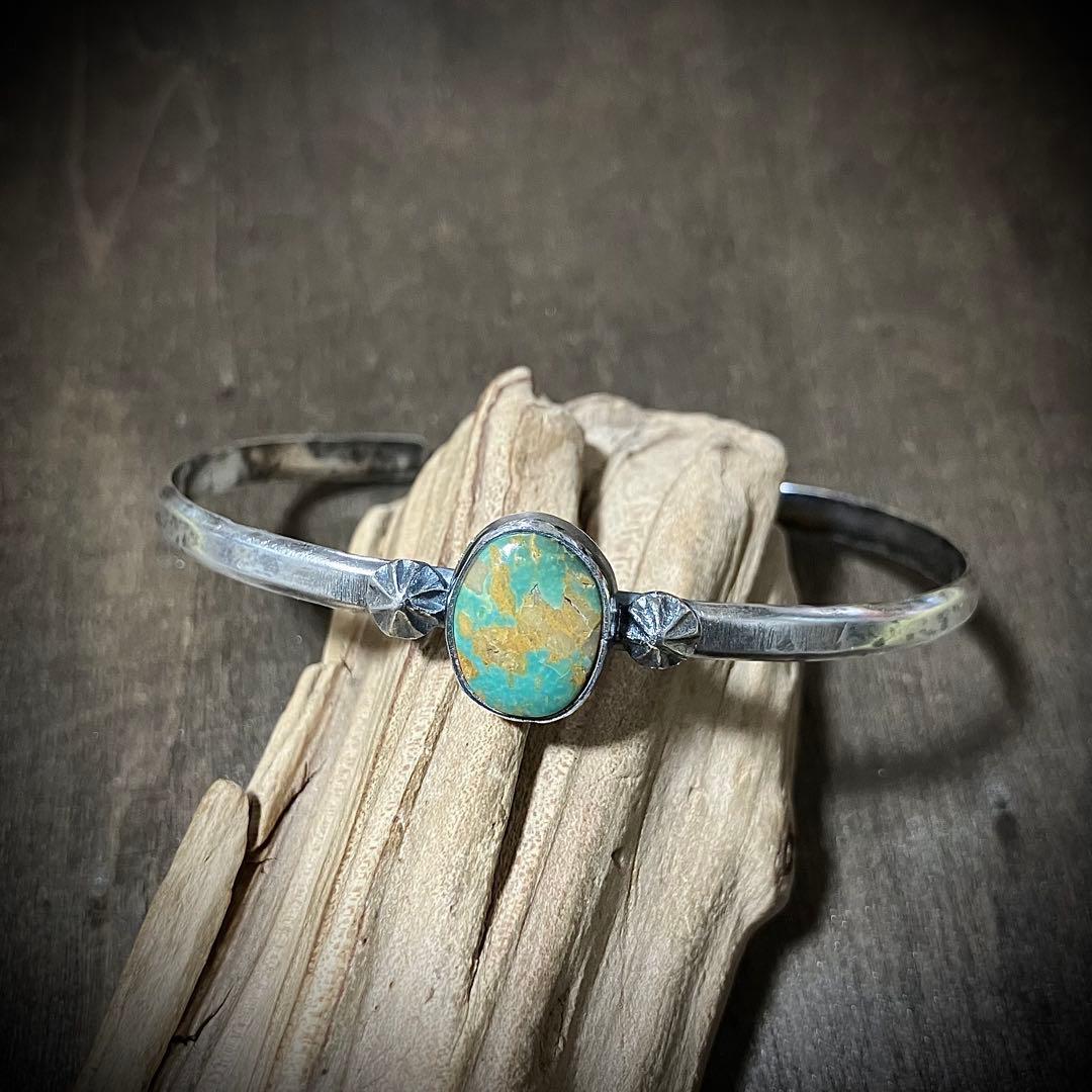 ナンバーエイト　ターコイズ　シルバー　バングル　# インディアンジュエリー