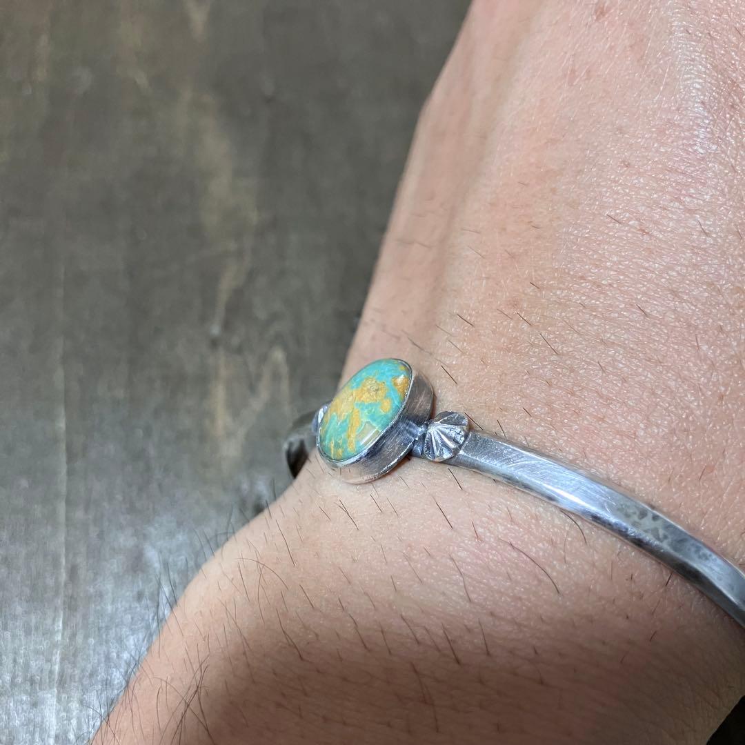 ナンバーエイト　ターコイズ　シルバー　バングル　# インディアンジュエリー