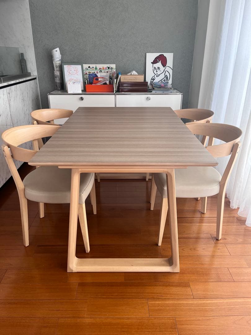 ③カリモク【チェア*1脚】(ダイニングテーブル＆チェア4脚セット)