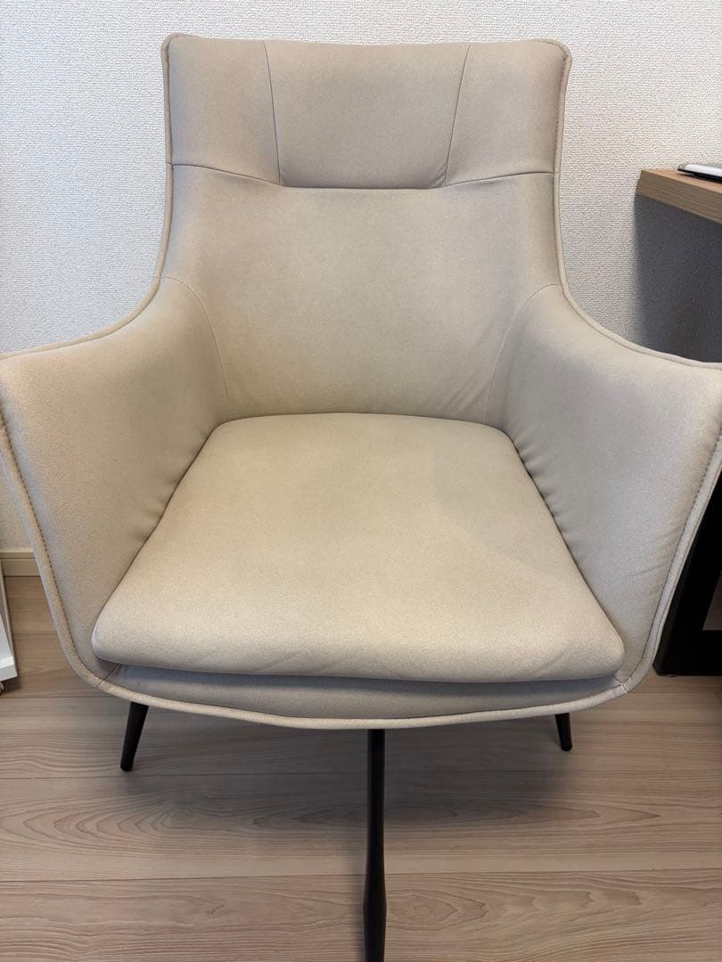 今だけ！★新品/未使用★LOWYA ファブリックベージュ 回転チェア2脚セット