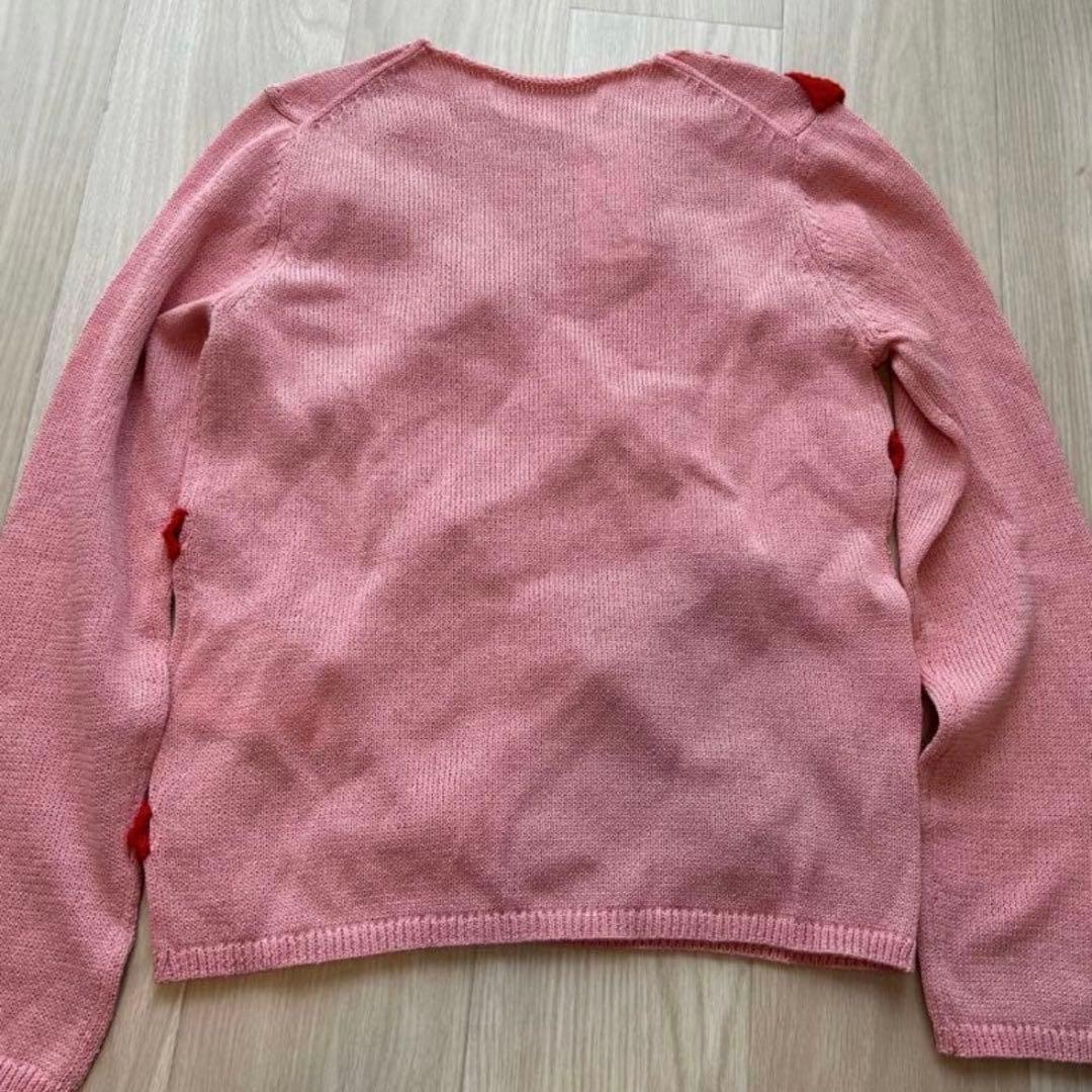 コムデギャルソンガール　リボンモチーフ ピンク長袖ニット