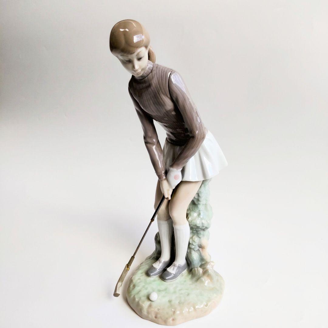 美品 LLADRO リヤドロ フィギュリン レディゴルファー ナイスパット 絶版