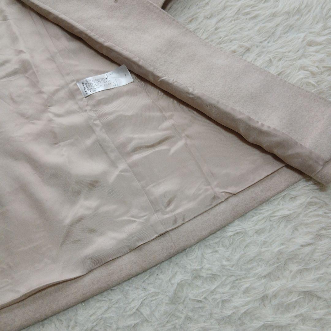 【23区】未使用級　ウールアンゴラビーバースタンドカラーコート大きいサイズ　46