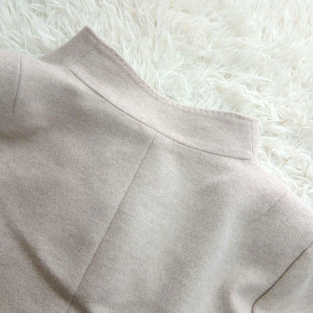 【23区】未使用級　ウールアンゴラビーバースタンドカラーコート大きいサイズ　46