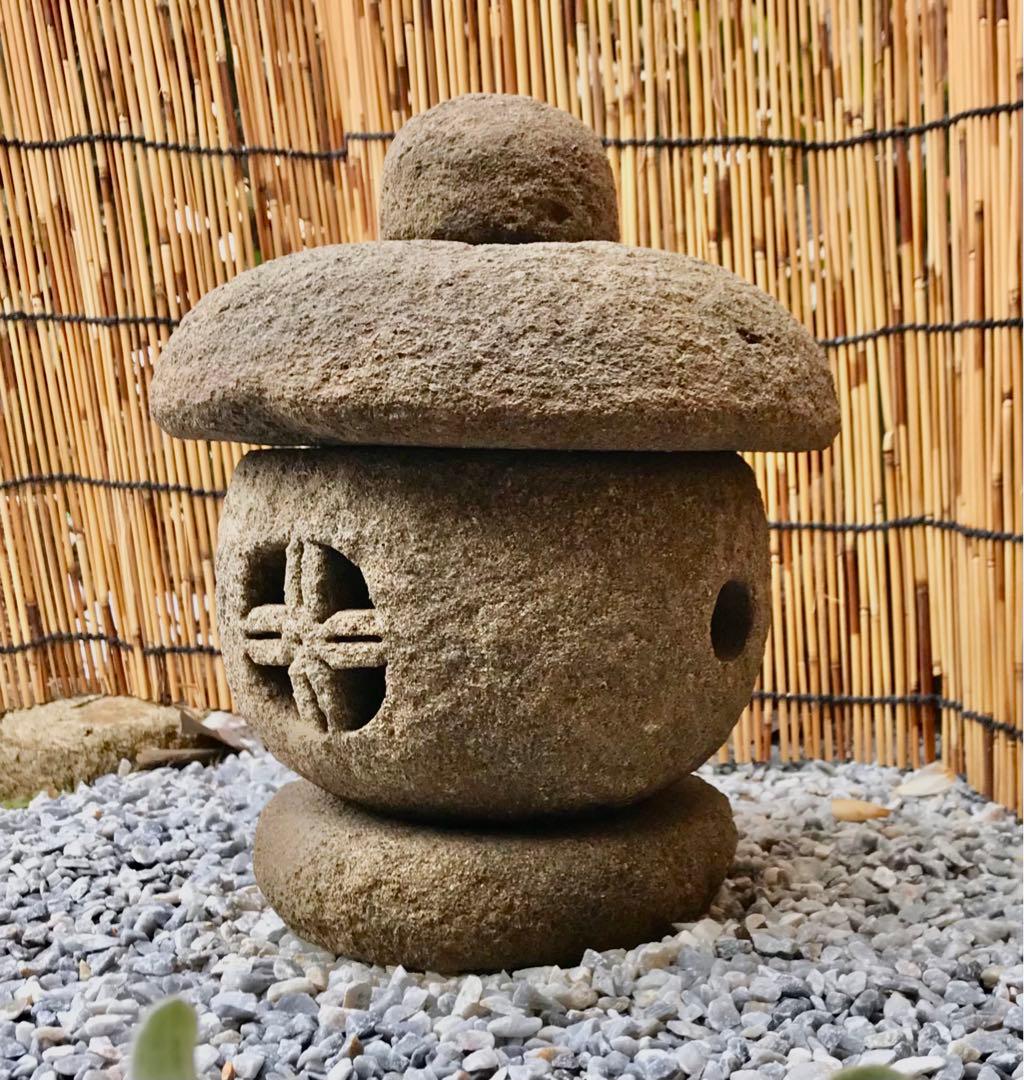 【天然石・箱庭灯篭・石灯篭・茶庭坪庭灯篭】庭石オブジェ置物ガーデニング造園飾り石
