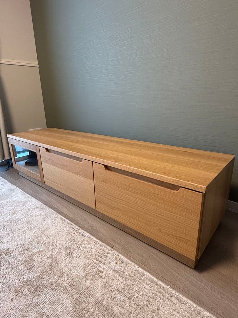 2月10日まで【美品】unico LOMAVボードW1520オーク北欧 テレビ台