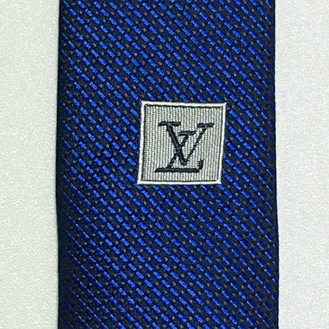 未使用級 ルイヴィトン Louis Vuitton ネクタイ シルク ブルー