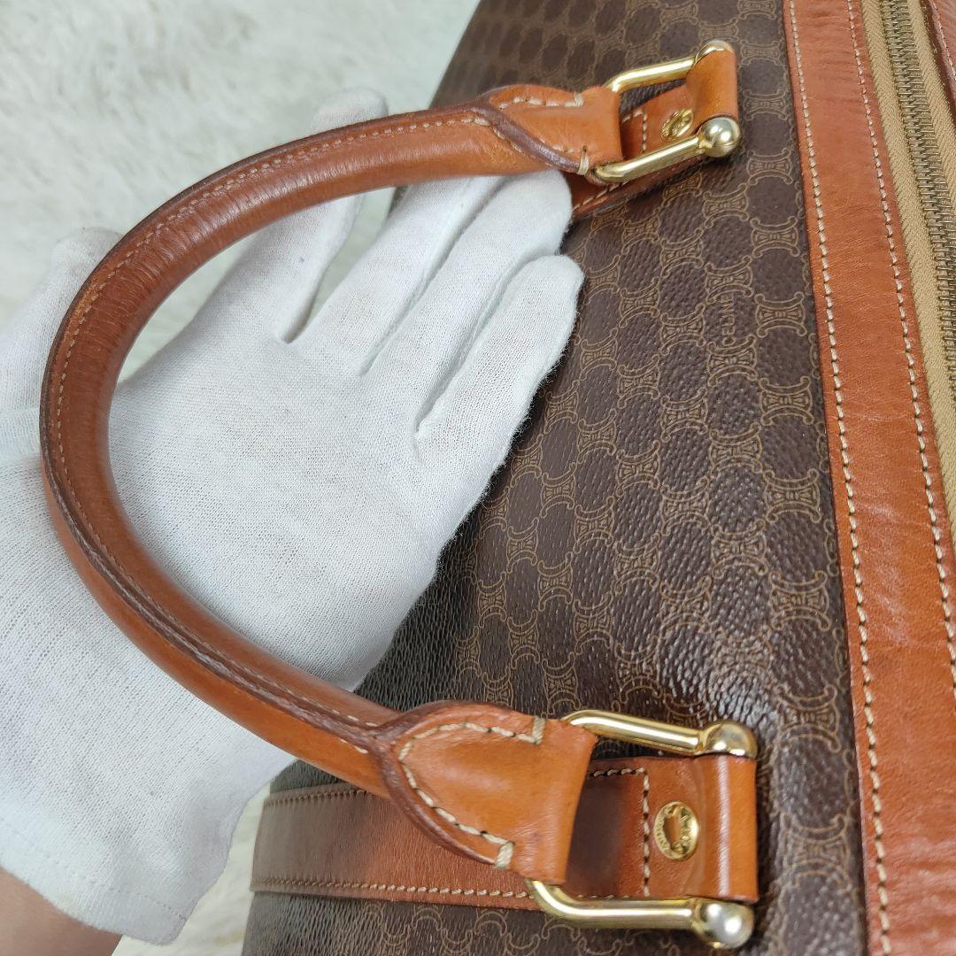 CELINE　ボストン　マカダム　トリオンフ　大容量　PVC　レザー　旅行鞄