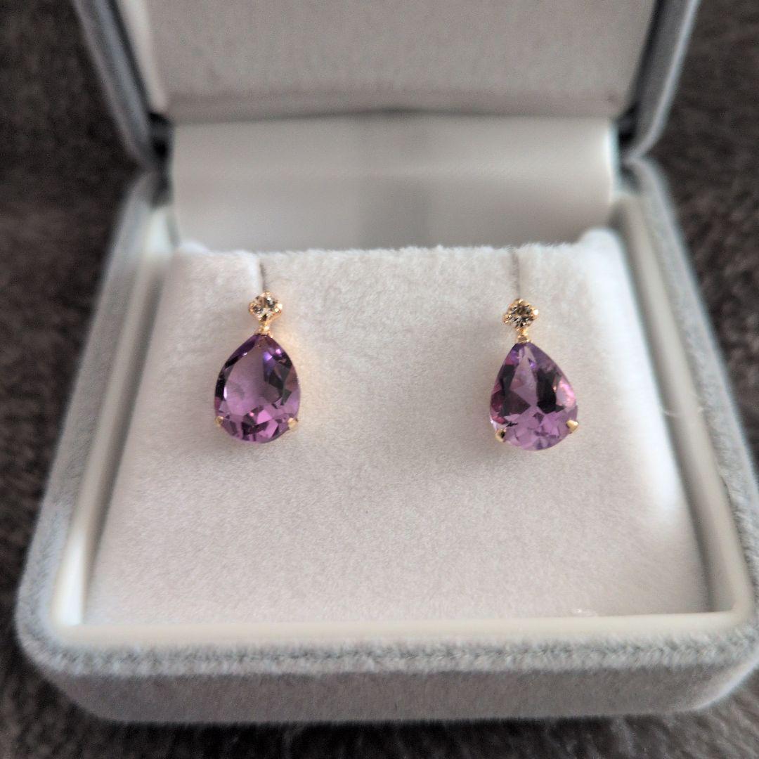 K18YG アメジスト ピアス