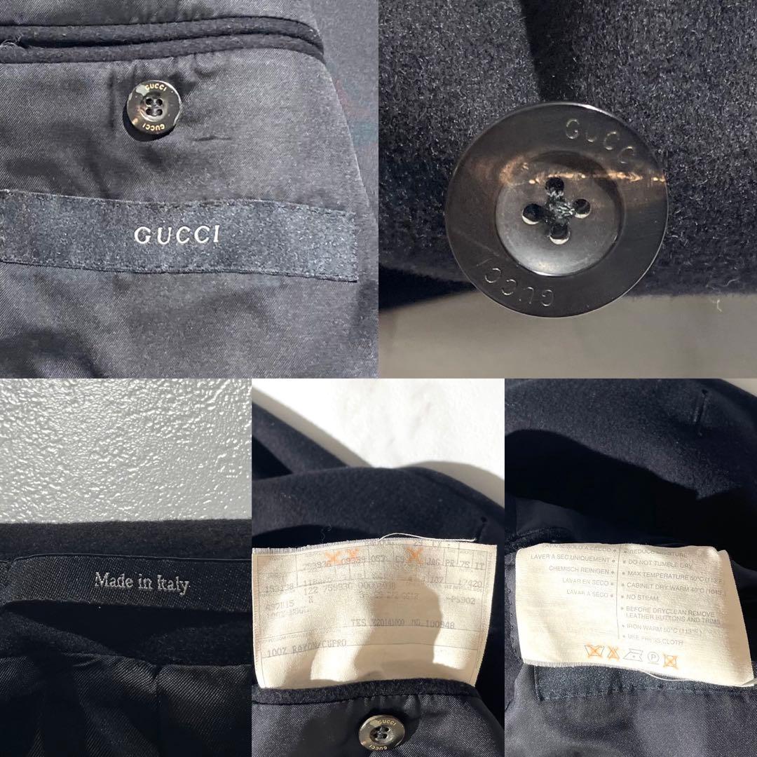 【極美品/M】GUCCI グッチ ロングコート トムフォード期 黒 メンズ44