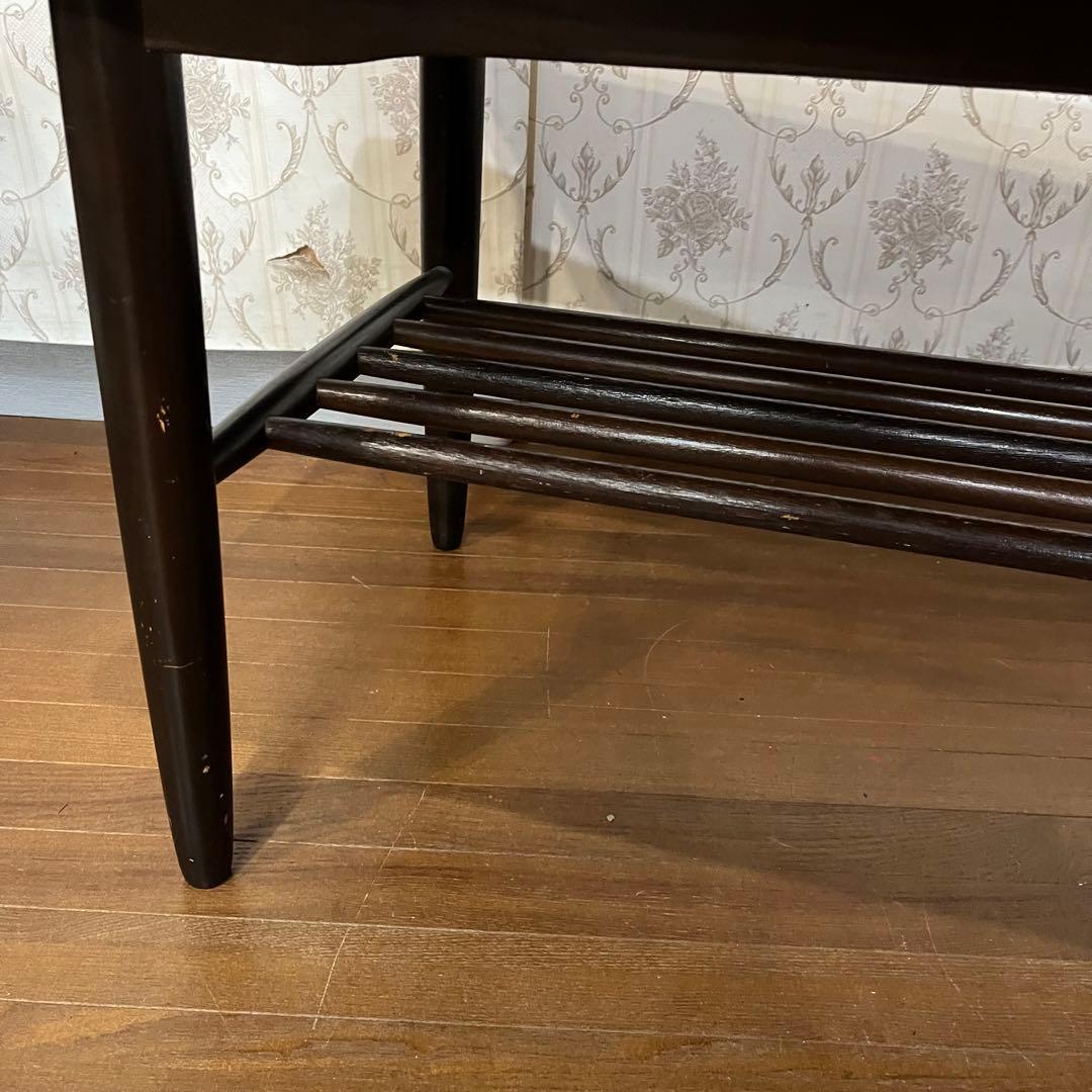 【アンティーク】木製 センターテーブル ローテーブル 座卓 棚付き 古家具