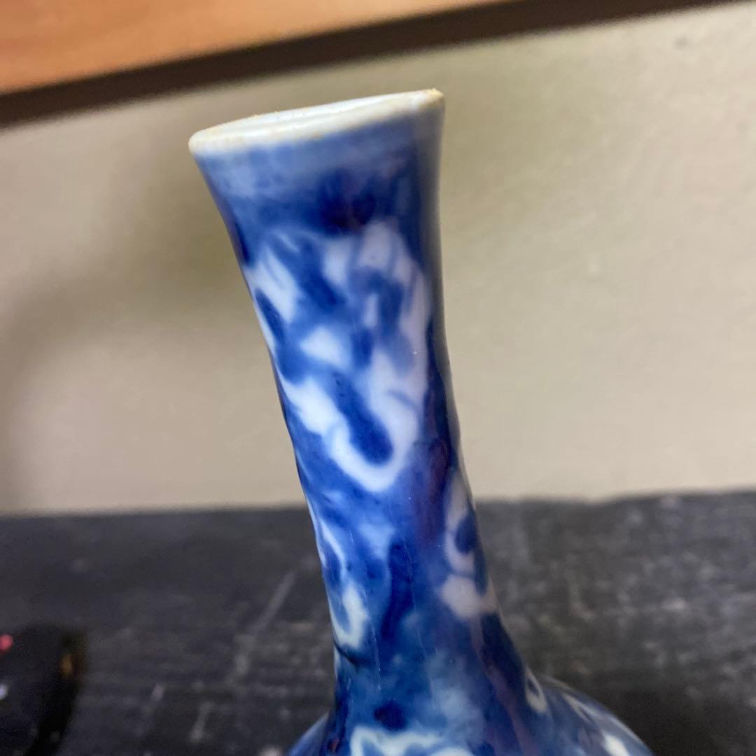 清朝染付徳利　中国古玩