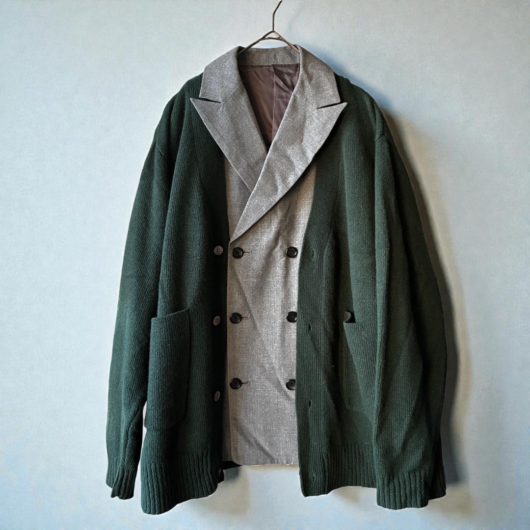 トップス TTT MSW 22aw knit docking tailor jacket